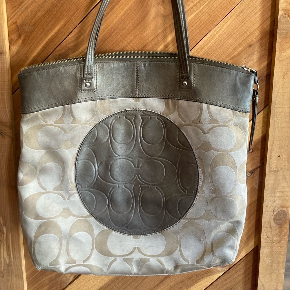 Tan Coach purse